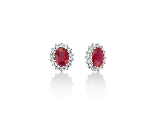 Orecchini Miluna Donna Premium Gemme Preziosi in Oro bianco Rubino 0.94 Ct ERD2499 - ERD2499